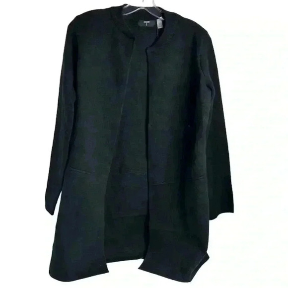 Tahari Women's Petite Black Open Cardigan Sweater Size S- flawed - Picture 1 of 14